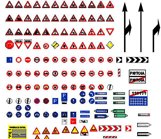 Road signal signs architecture project dwg file