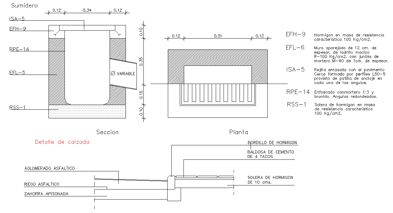 Road way plan and section dwg file