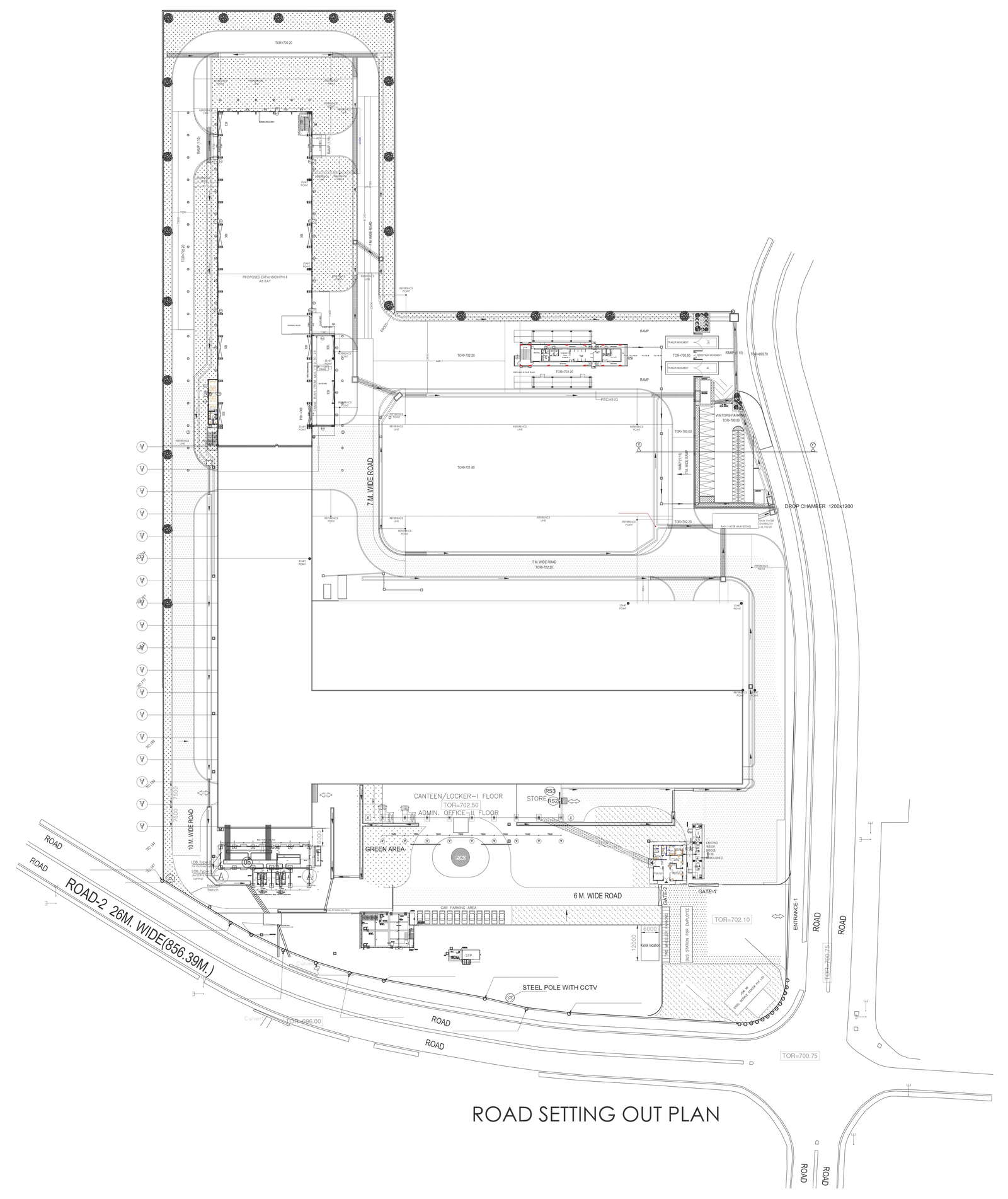 Road Setting out plan detail DWG AutoCAD file