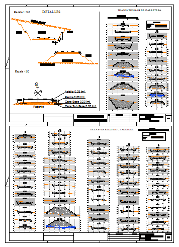 Roadway paving transverse  sections