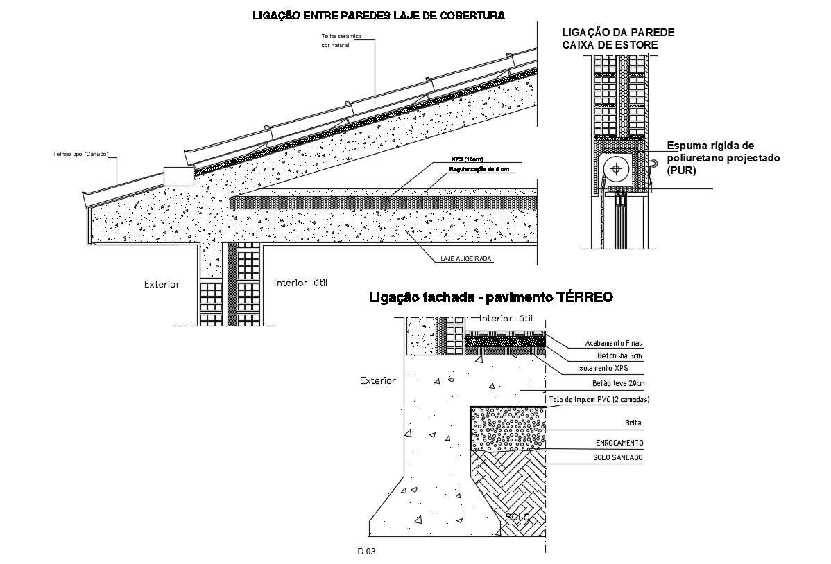 Roof To Floor Connection Wall Section Drawing 