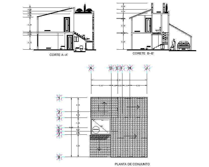Roof and section house plan detail