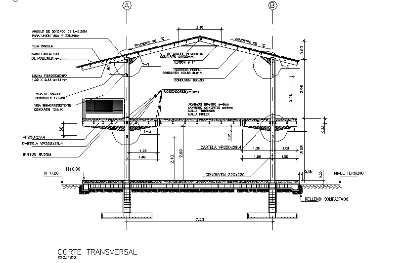 Roof elevation detail dwg file