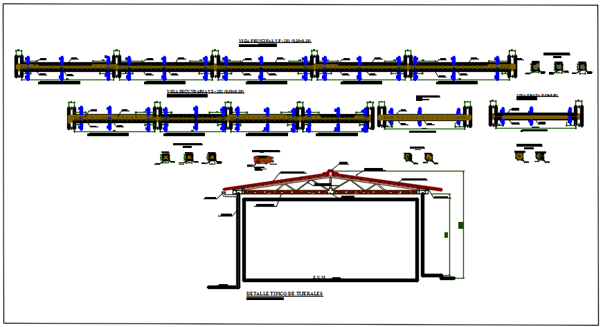 Roof elevation detail dwg file