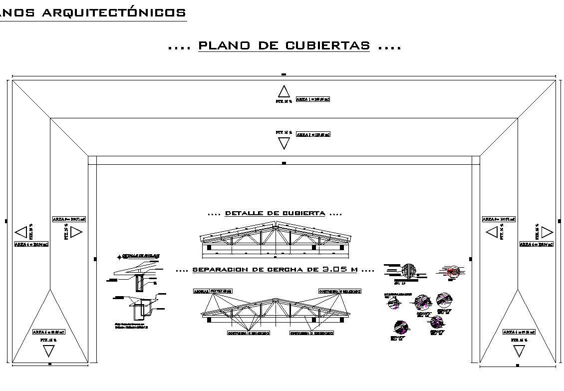 Roof elevation detail dwg file