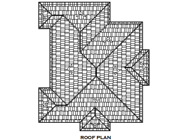 Roof elevation plan detail dwg file