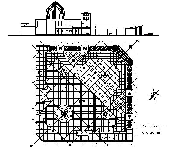 Mosque Roof Plan In AutoCAD Drawings