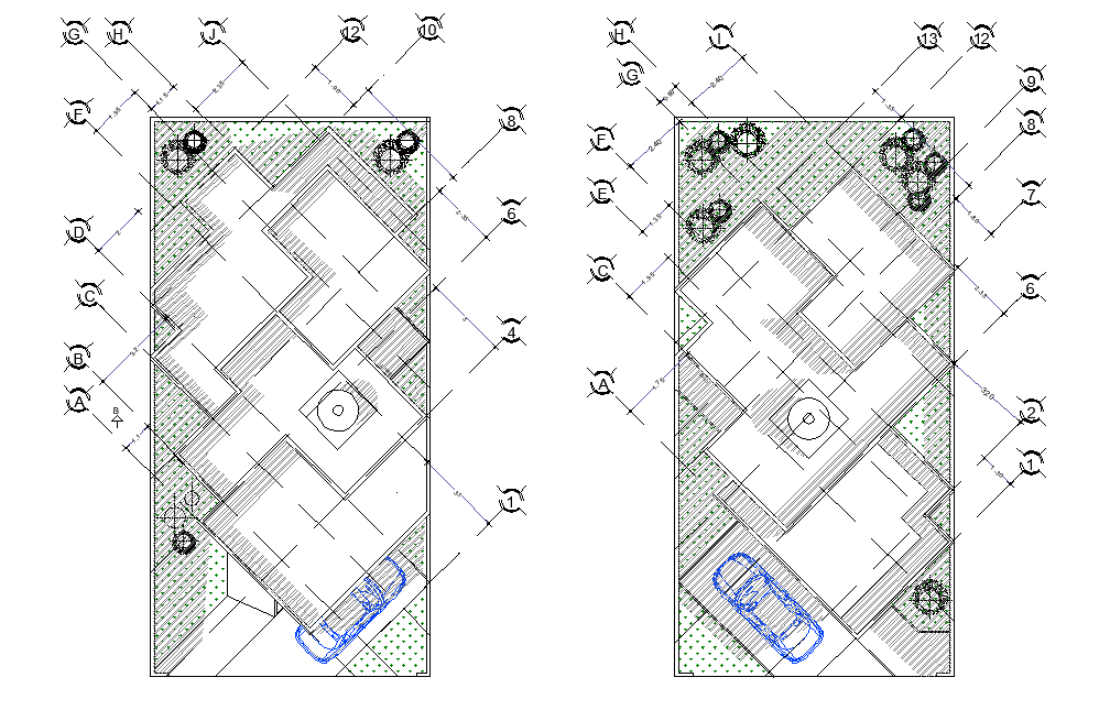 Roof house plan detail dwg file