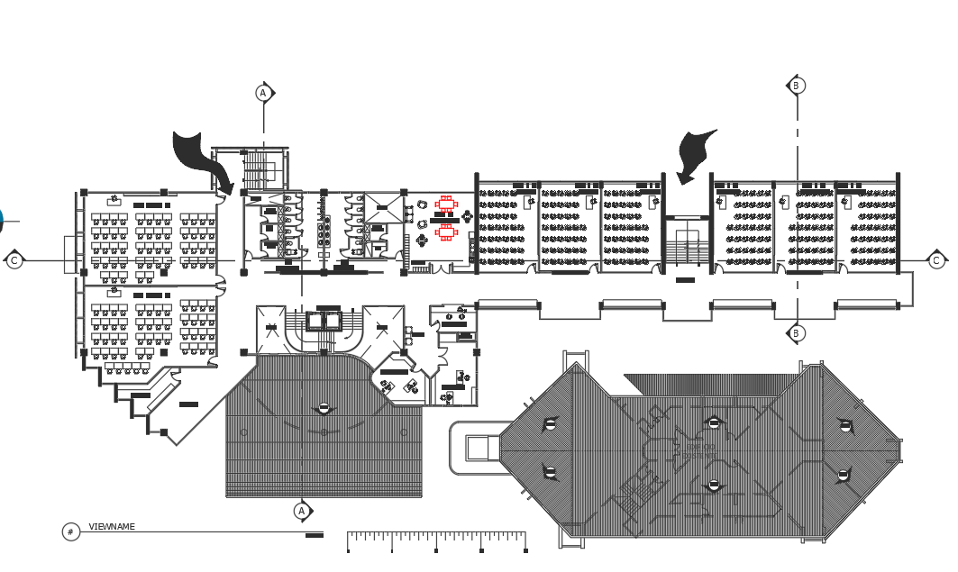 Roof office plan detail dwg file