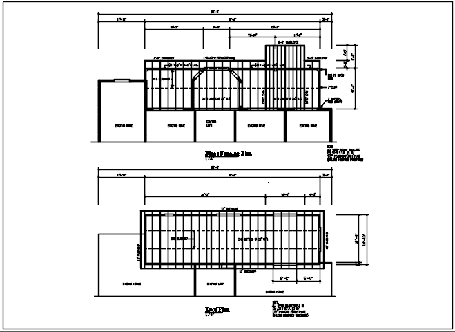 Roof plan and place framing plan detail dwg file