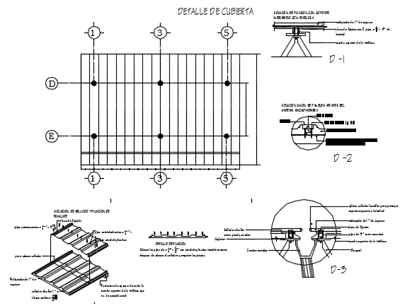 Roof plan and section detail dwg file