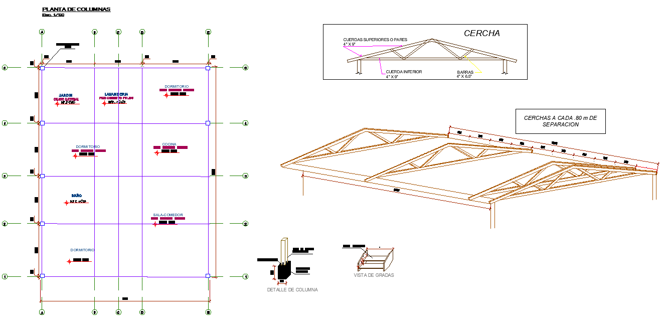 Roof plan and section detail layout file