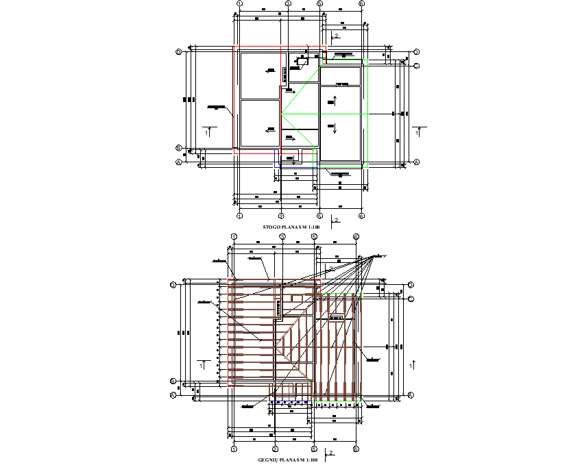 Roof plan detail dwg file