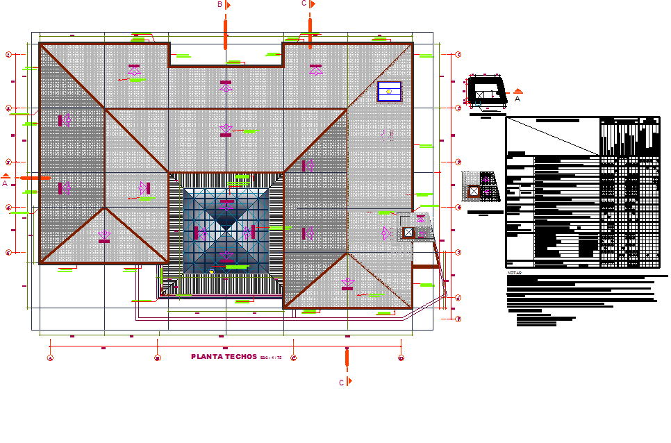 Roof plan detail dwg file