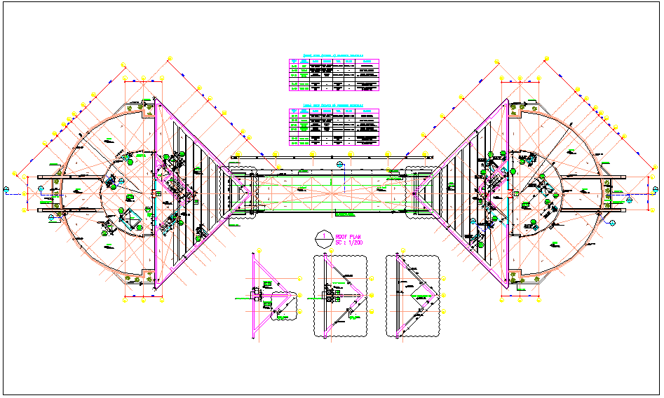 Roof plan detail for tower AB 49 floor