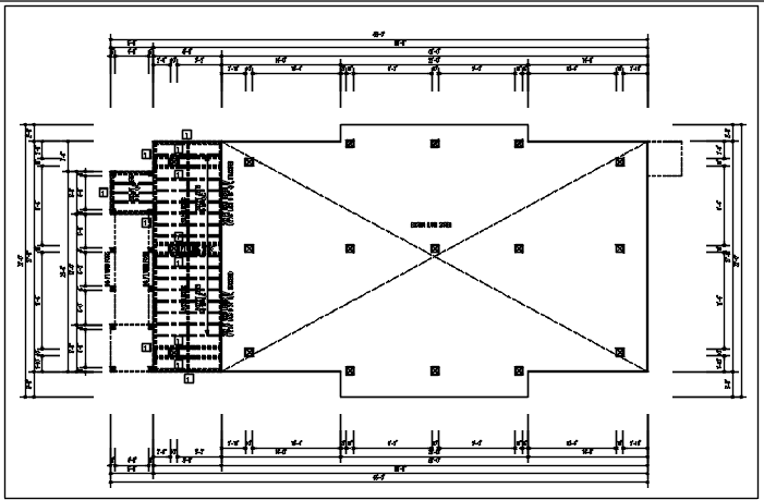 Roof plan detail with roof projection plan view detail dwg file