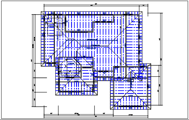 Roof plan detail with roof projection plan view detail dwg file
