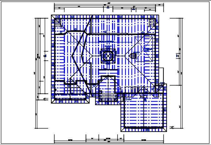 Roof plan detail with roof projection plan view detail dwg file