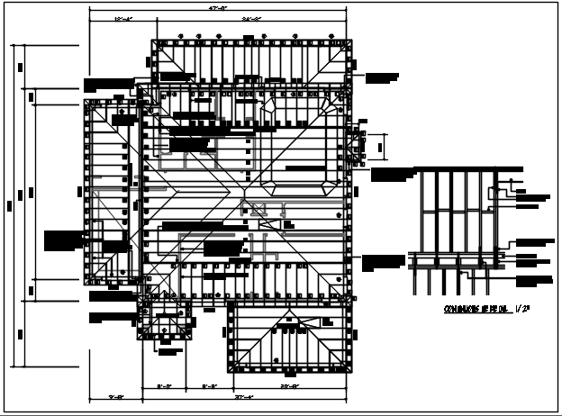 Roof plan detail with roof projection plan view detail dwg file