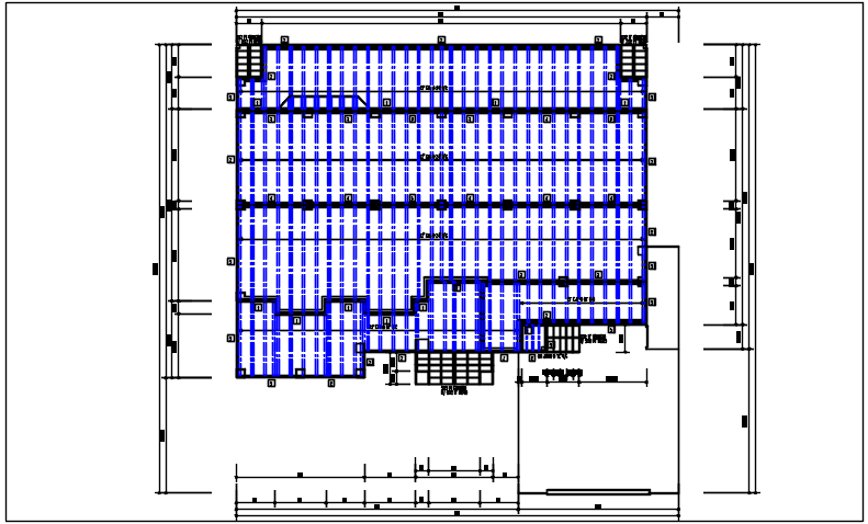 Roof plan detail with roof projection plan view detail dwg file