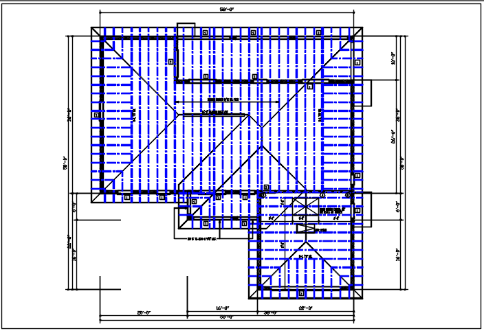 Roof plan detail with roof projection plan view detail dwg file