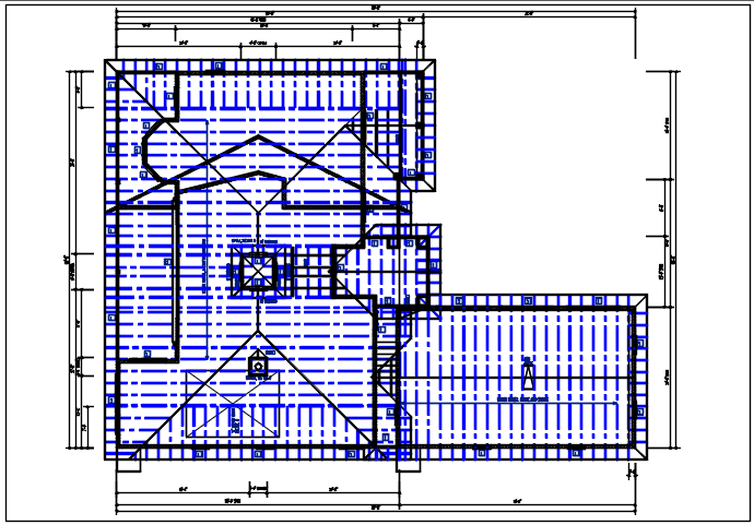 Roof plan detail with roof projection plan view detail dwg file