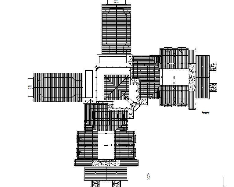 Roof plan elevation detail dwg file