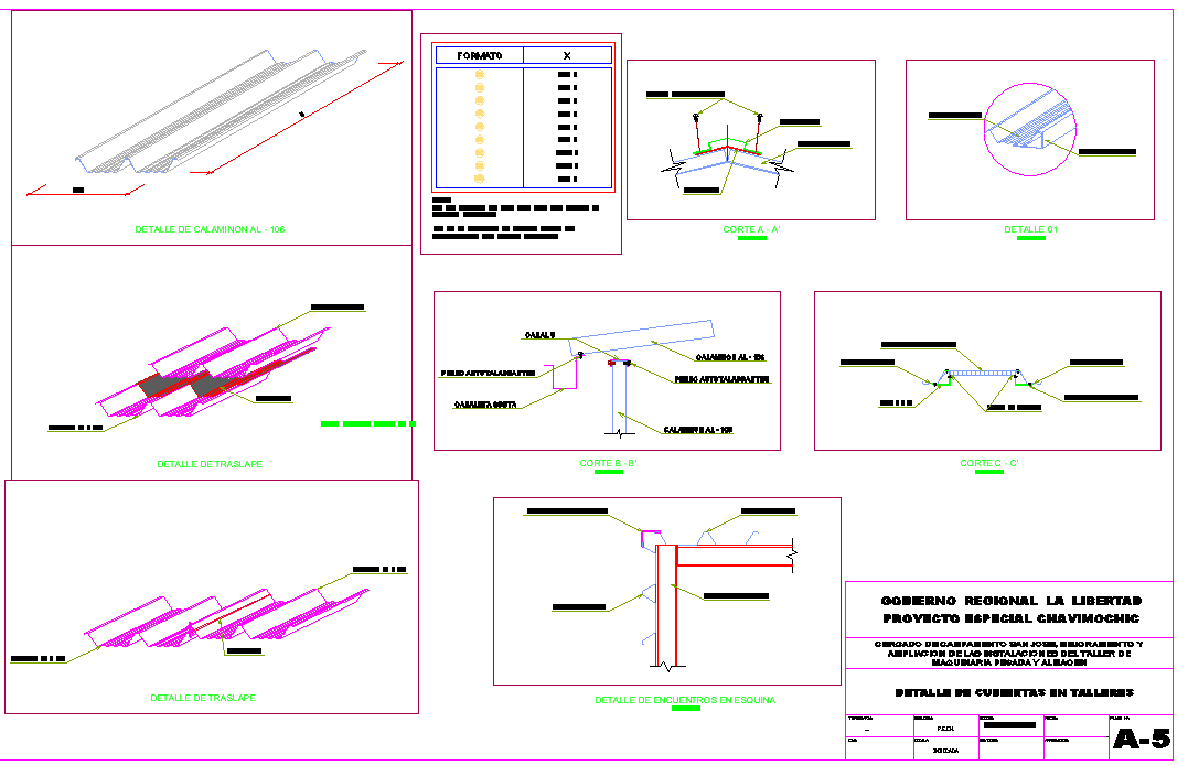 Roof section detail dwg file