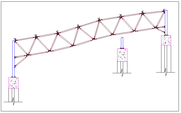 Roof structure section plan view dwg file