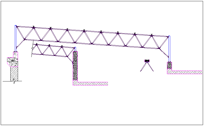 Roof structure section plan view dwg file