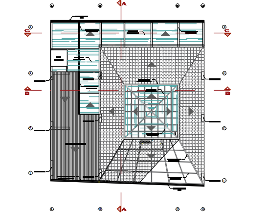 Roof working plan detail dwg file