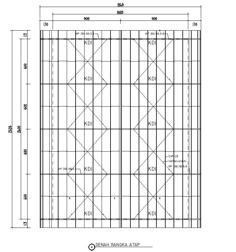  Roof truss plan in detail AutoCAD 2D drawing, CAD file, dwg file