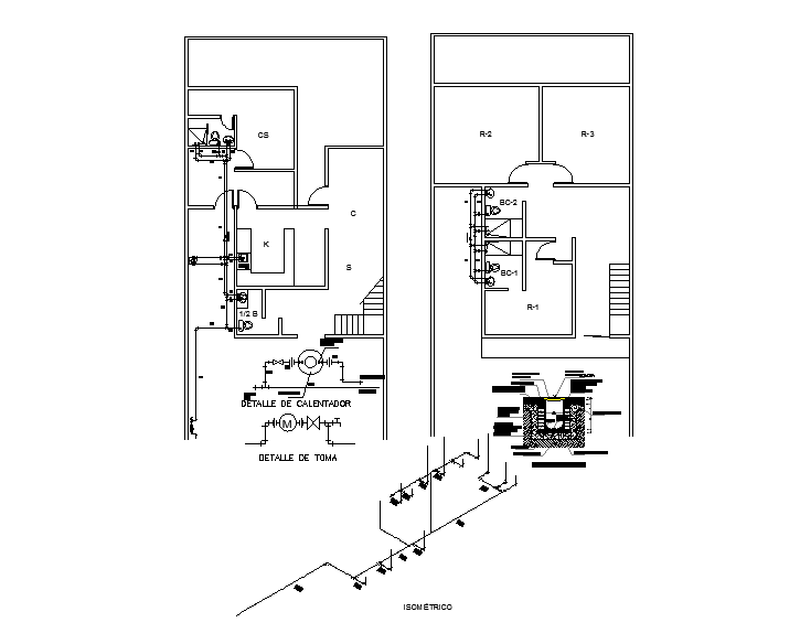 Room house plumbing detail cad files
