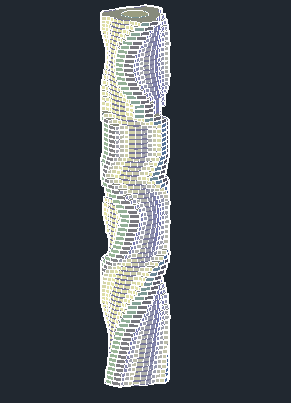 Rotating Tower 3D Design and Elevation dwg file