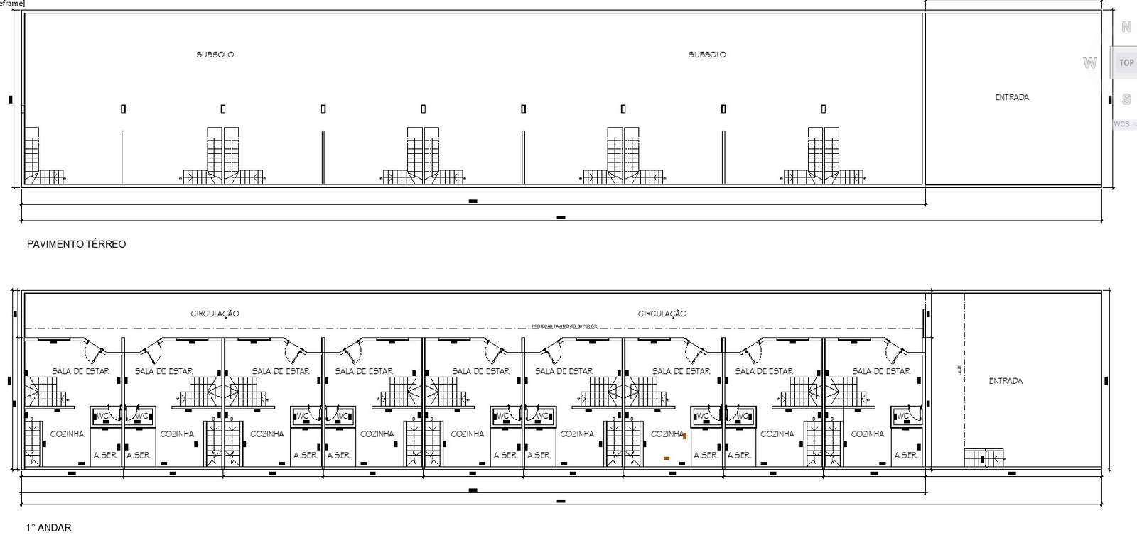 Residential Row House DWG File with Floor Plan Layout