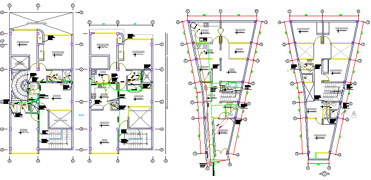 Sanitary Installation of Three Flooring Housing Project dwg file