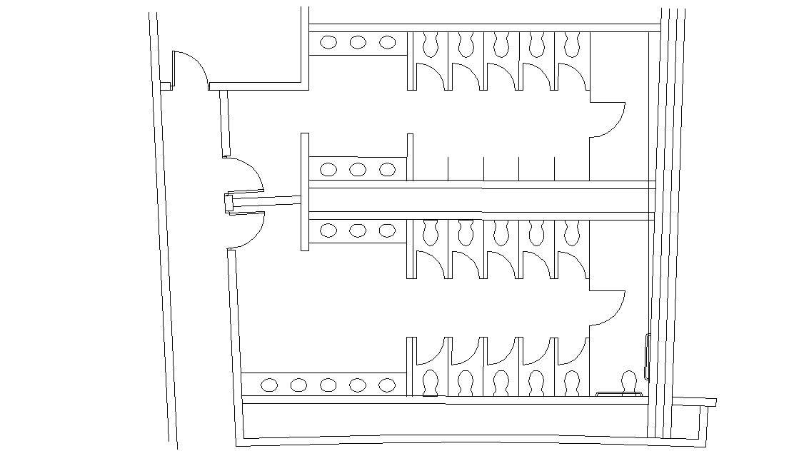 Sanitary Public Toilet Plan AutoCAD Drawing 