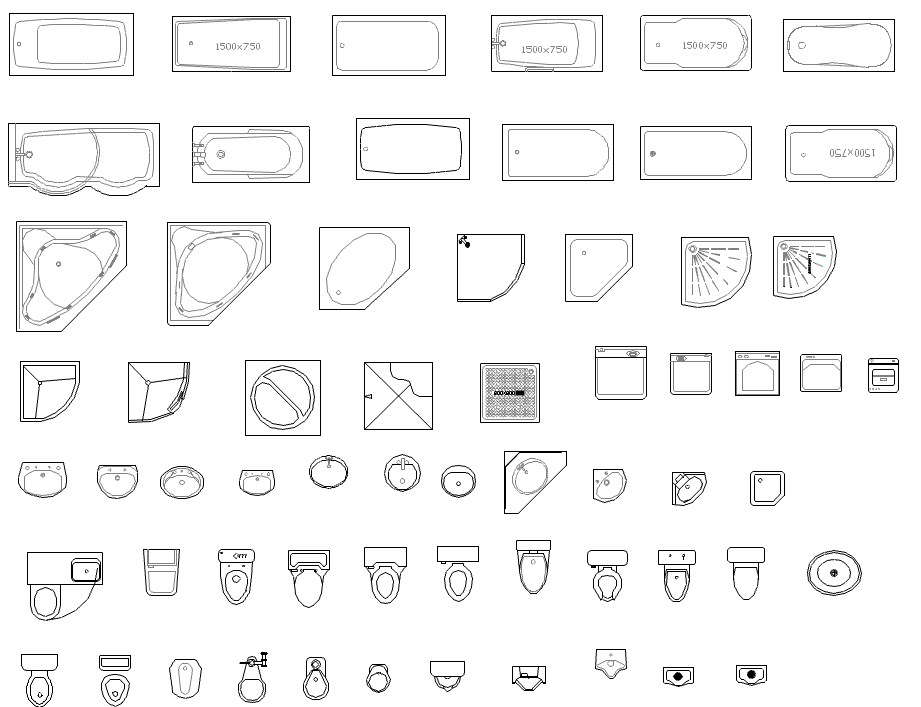 Sanitary Ware Blocks dwg file