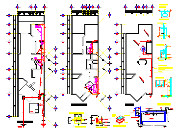 Sanitary installation design drawing of house design