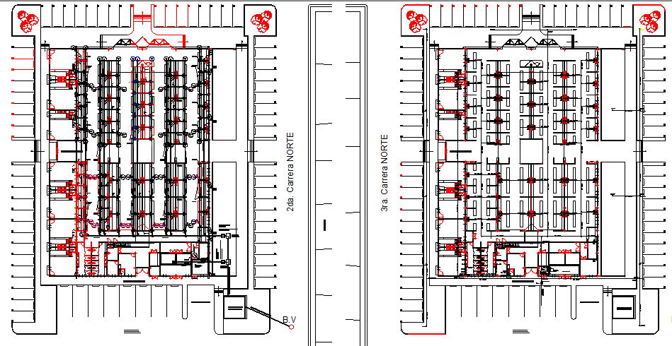 Sanitary installation details of municipal market dwg file