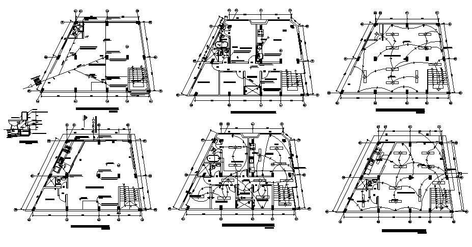 Sanitary layout plan of 2 storey house with detail dimension in dwg file