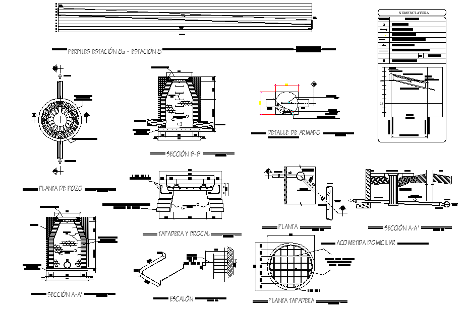 Sanitary sewer system plan autocad file