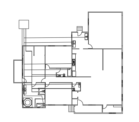 Sanitary cad block view of the 80’x75’ residential house plan AutoCAD drawing