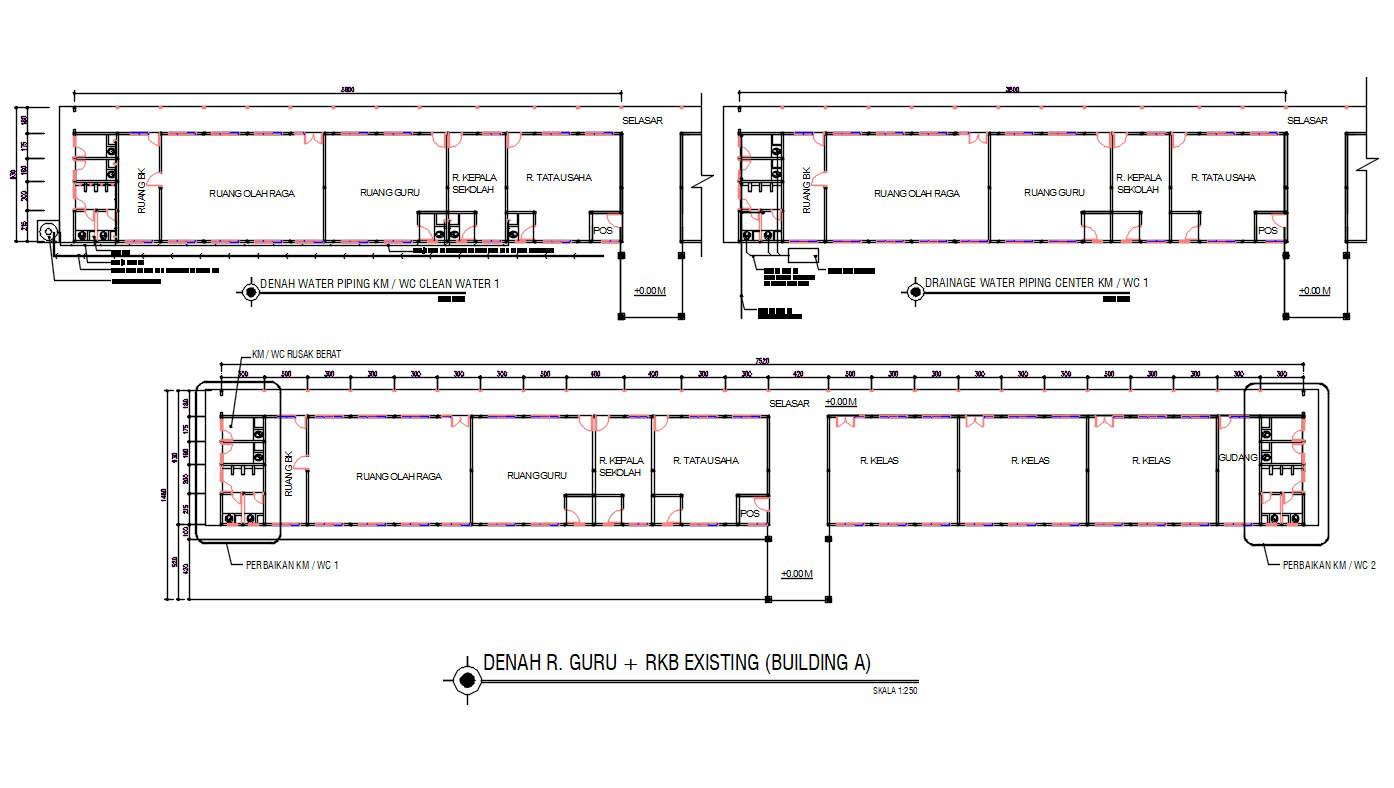 School Building Floor Plan DWG File
