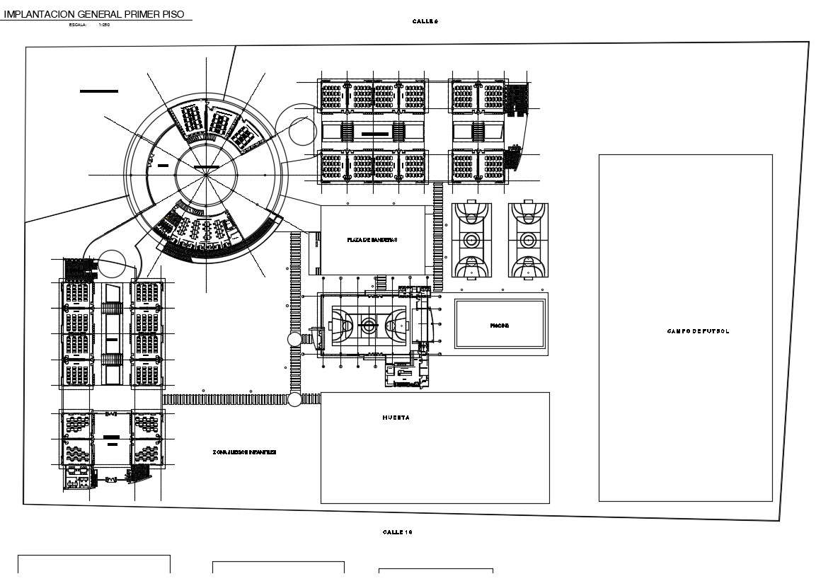 School Design Plan CAD File