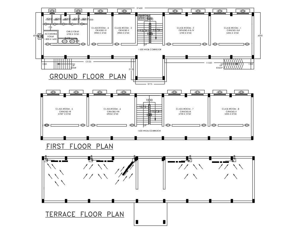 School Floor Plan AutoCAD Drawing 
