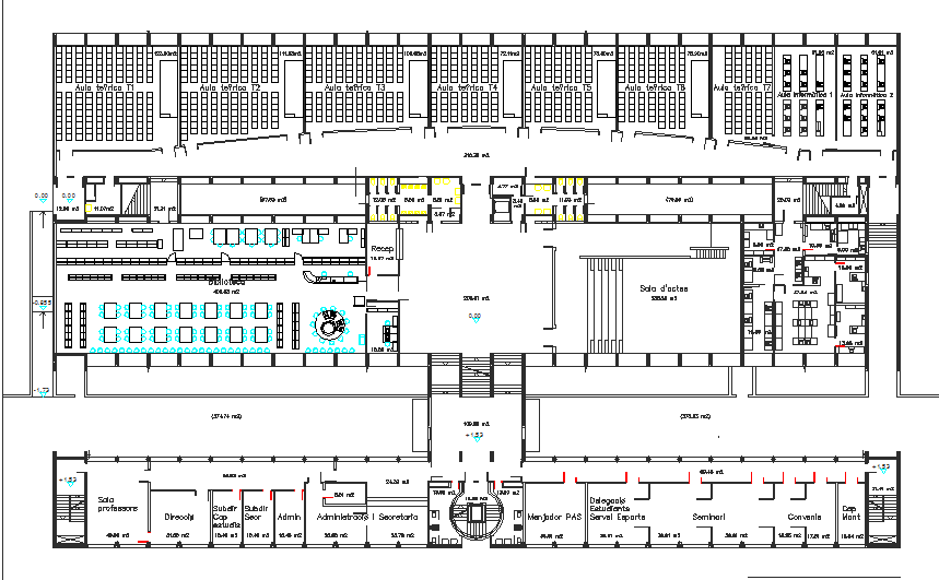 School Layout commercial plan detail dwg file