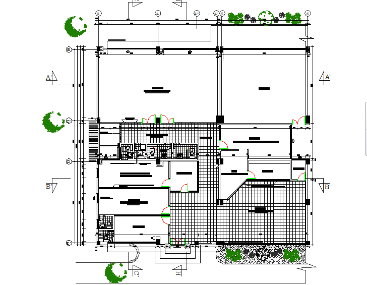 School Layout commercial plan detail dwg file