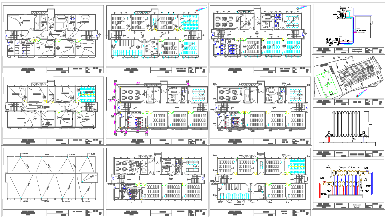 School architecture master plan and detail 