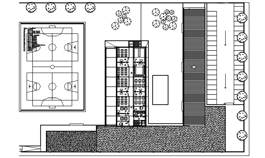 School Building Floor Plan In AutoCAD File